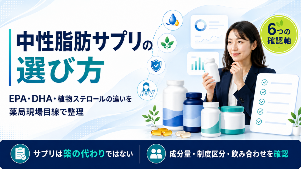 中性脂肪サプリの選び方｜薬局現場と独学10年でEPA・DHA・植物ステロールの違いを整理