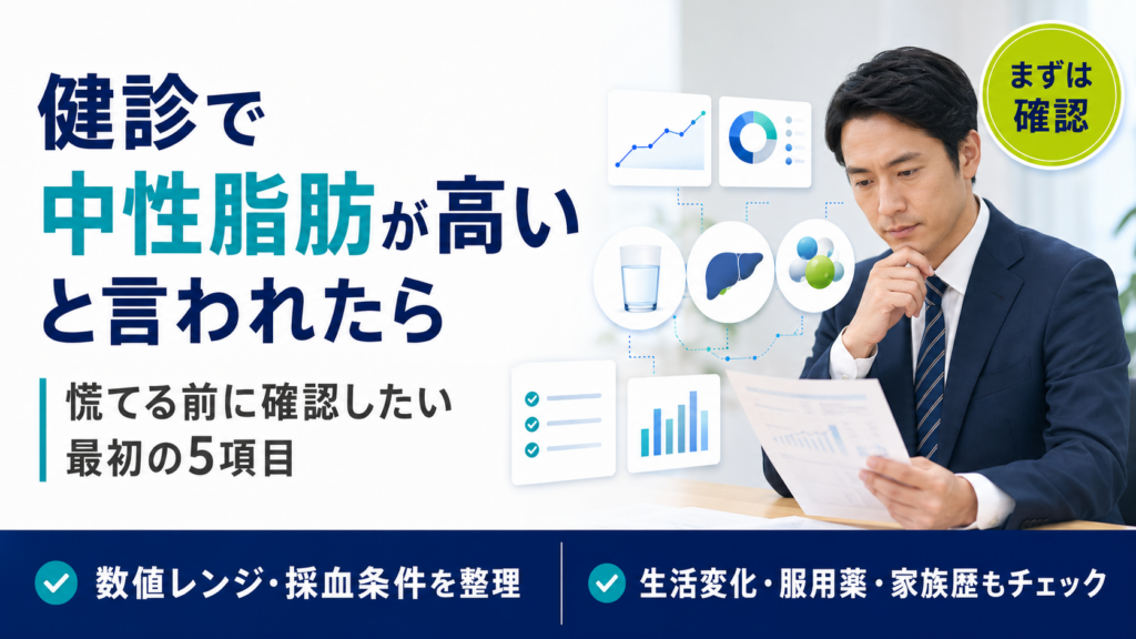 健診で中性脂肪が高いと言われたら｜薬局現場と独学10年で整理した最初に確認する5項目